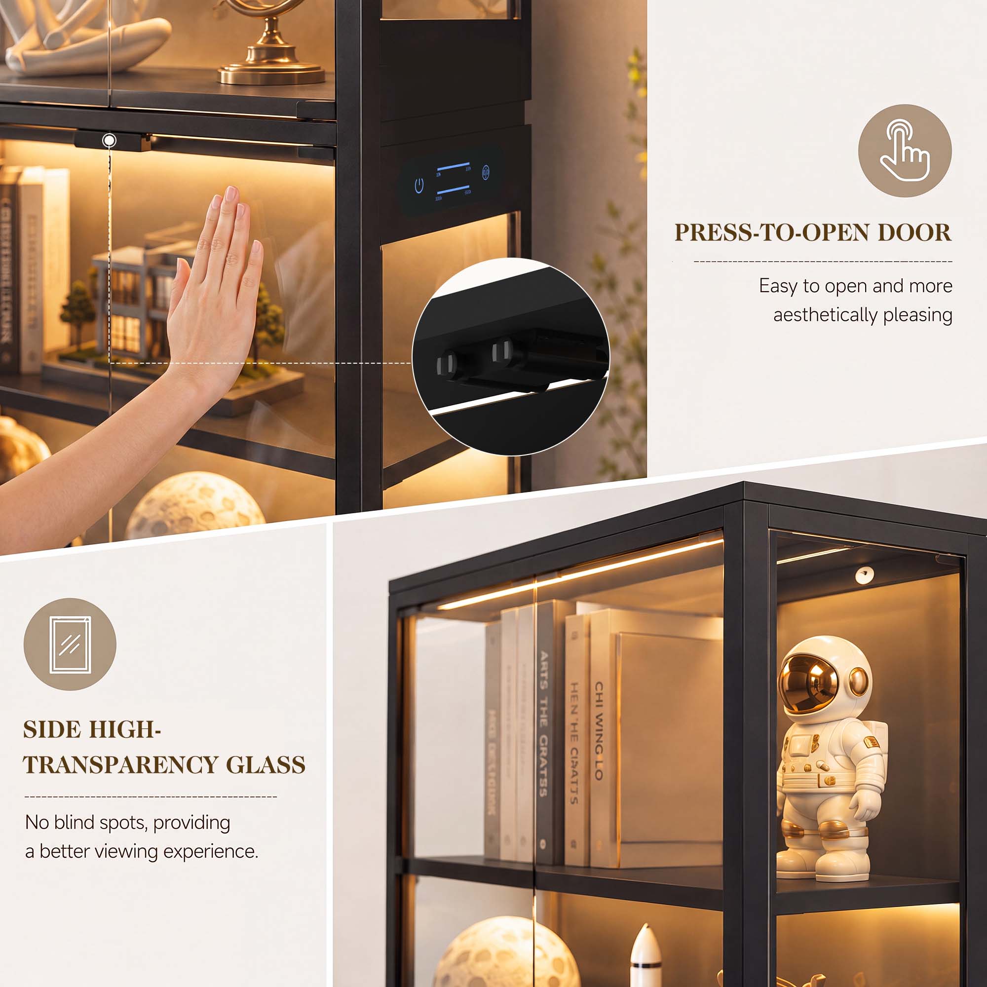 TCGBKAF 5‑Tier Display Cabinet - Glass Cabinet Display ulasan dan harga