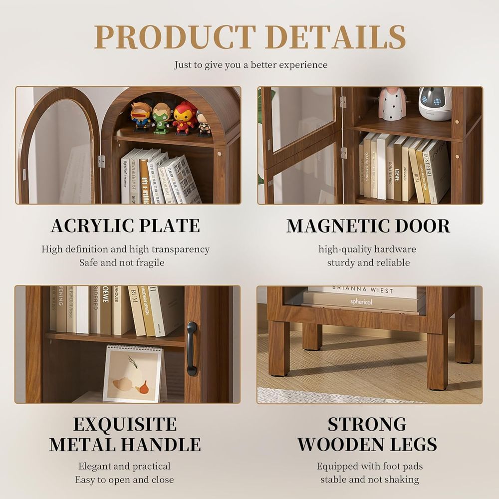64.17 in Tall Arched Display C - Glass Cabinet Display ulasan dan harga