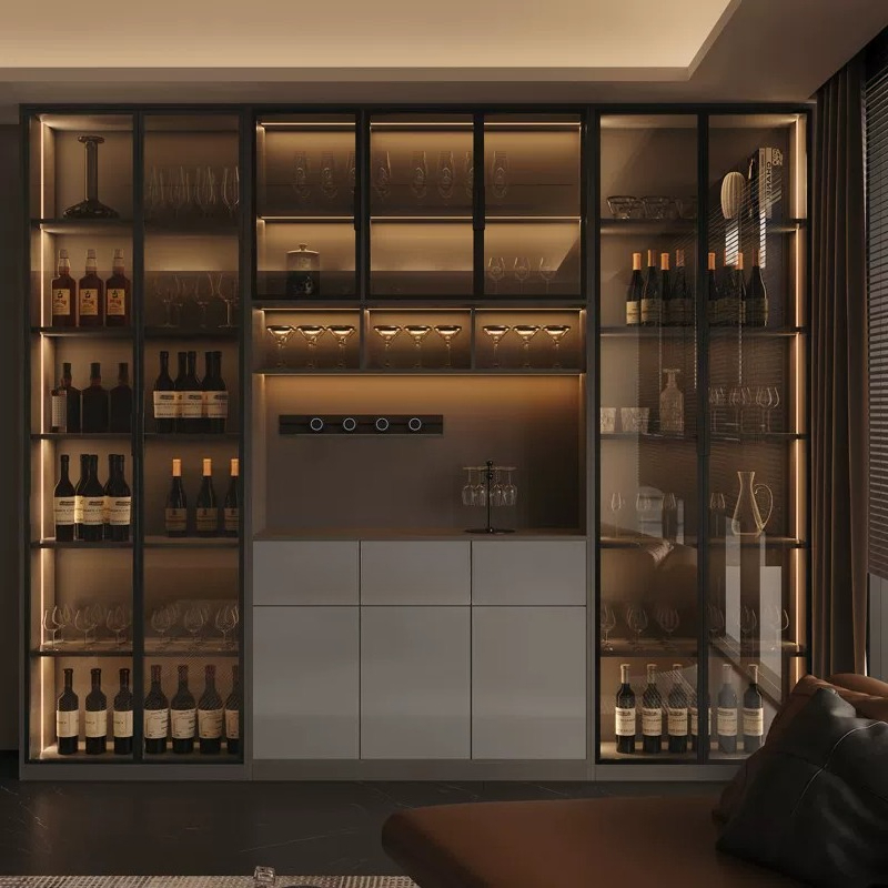 Light luxury Italian dining si - Glass Cabinet Display ulasan dan harga