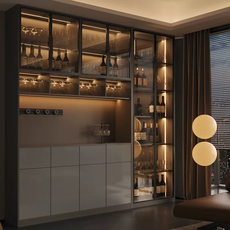 Light luxury Italian dining si - Glass Cabinet Display ulasan dan harga