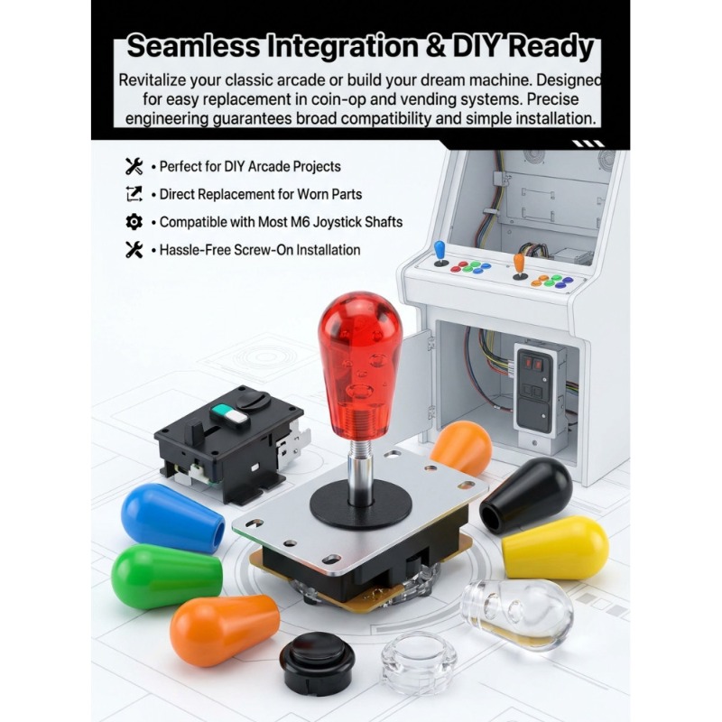 1 PCS M6 Joystick  American Ba - Joystick Arcade Parts ulasan dan harga