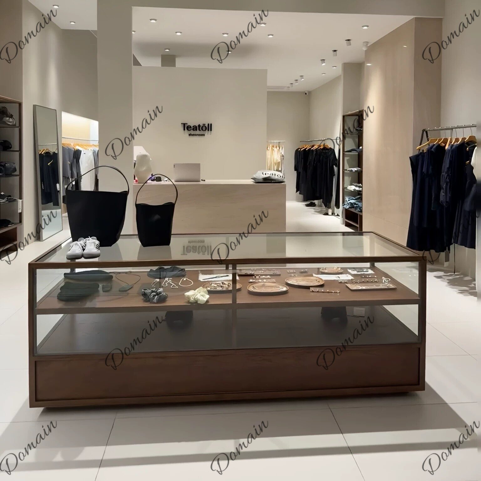 Clothing store display cabinet - Glass Cabinet Display ulasan dan harga