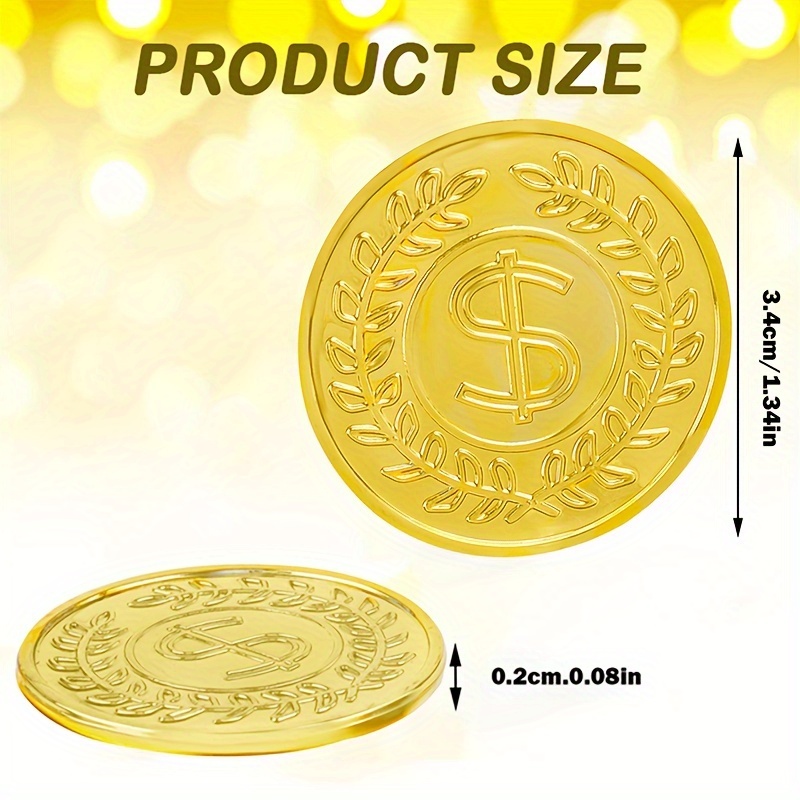50pcs Golden Coins Plastic Pla - Arcade Game Coin ulasan dan harga