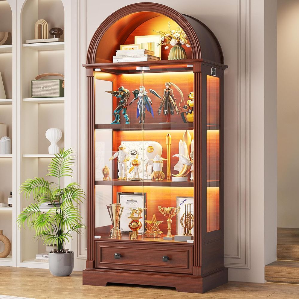 Curio Cabinet with Glass Do& L - Glass Cabinet Display ulasan dan harga