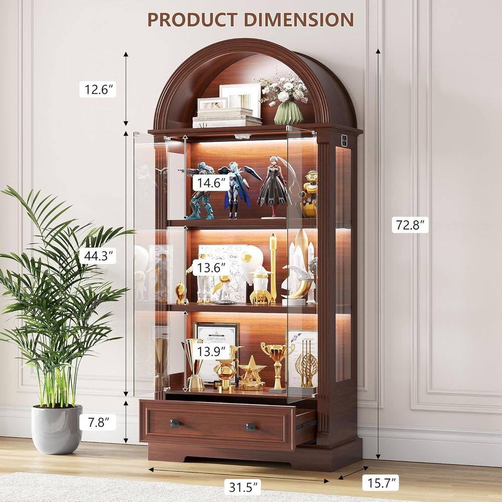 Curio Cabinet with Glass Do& L - Glass Cabinet Display ulasan dan harga
