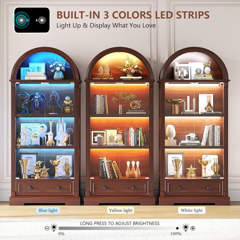 Curio Cabinet with Glass Do& L - Glass Cabinet Display ulasan dan harga