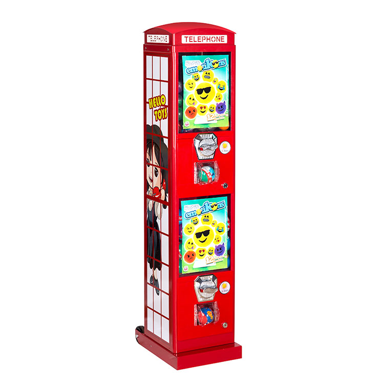 *Red Phone Booth Design Metal  - Candy Vending Machine ulasan dan harga